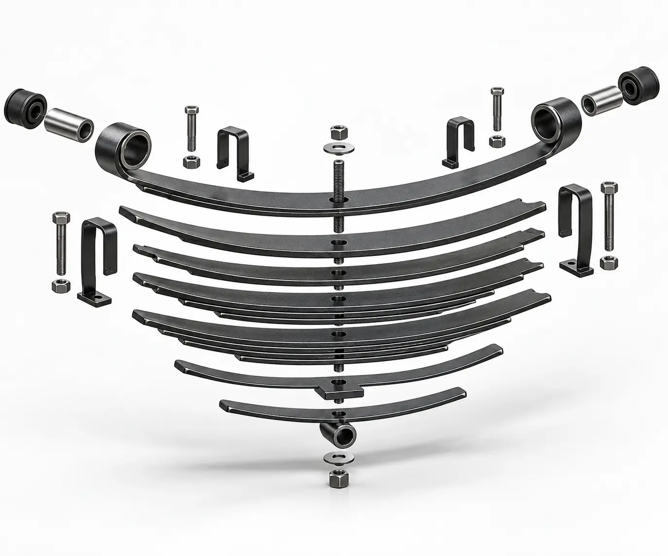 Leaf spring suspension assembly for commercial vehicles